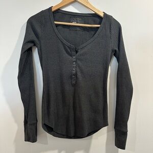 NWOT Aerie Black Ribbed Long Sleeve
